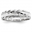 14k White Gold AA Quality Trio Mens Wedding Band ring