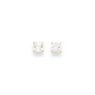 Picture of 14k 4mm Square CZ Post Earrings