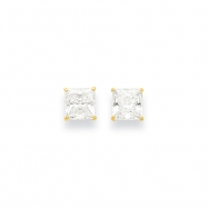 Picture of 14k 6mm Square CZ Post Earrings