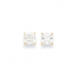 14k 6mm Square CZ Post Earrings