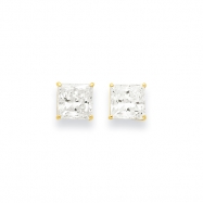 Picture of 14k 7mm Square CZ Post Earrings