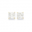 14k 8mm Square CZ Post Earrings