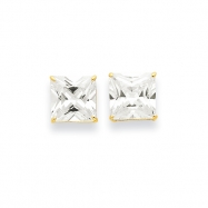 Picture of 14k 9mm Square CZ Post Earrings