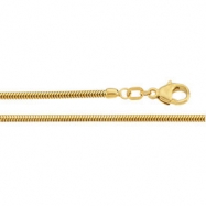 Picture of 14K Yellow 7 INCH ROUND Solid Round Snake Chain