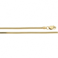 Picture of 14K Yellow 7 INCH ROUND Solid Round Snake Chain