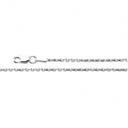 Picture of 14K White 7 INCH Diamond Cut Cable Chain