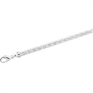 Picture of Sterling Silver 7 INCH Solid Wheat Chain