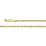 Picture of 14K Yellow 7 INCH Diamond Cut Rope Chain