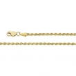 14K Yellow 16 INCH Diamond Cut Rope Chain