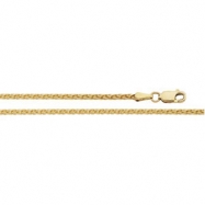 Picture of 14K Yellow 7 INCH Diamond Cut Wheat Chain