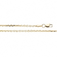 Picture of 14K Yellow 7 INCH Diamond Cut Cable Chain