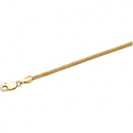 Picture of 14K Yellow Gold 16 Inch Natural Leather Chain