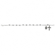 Picture of Sterling 71 2 Inch Silver Ball Rosary Bracelet