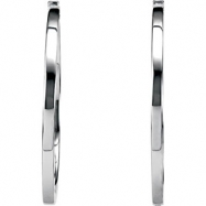 Picture of Sterling Silver Pair Square Hinged Hoop Earrings