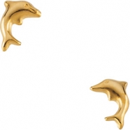 Picture of 14K Yellow PAIR 05.75X08.25 MM;P;CHILDRENS DOLPHIN EARRING Youth Dolphin Earring