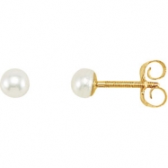 Picture of 14K Yellow PAIR 03.25 MM;P;CHILDRENS BUTTON PEARL EARRING Youth Button Pearl Earrin