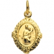 14K Yellow Gold Scapular Medal