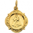 14K Yellow Gold Caridad Del Cobre Medal