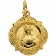 Picture of 14K Yellow Gold Immaculate Heart Of Mary Medal