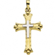 Picture of 14K Yellow White Gold Two Tone Cross Pendant