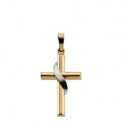 Picture of 14K Yellow White Gold Two Tone Cross Pendant