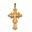 14K Yellow Gold Large Fancy Cross Pendant