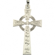 Picture of 14K White Gold Fancy Celtic Cross Pendant