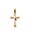 14K Yellow White Gold Two Tone Cross Pendant