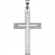 14K White Gold Extra Heavy Cross Pendant