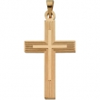 14K Yellow Gold Extra Heavy Cross Pendant