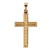 Picture of 14K Yellow Gold Cross Pendant With Design