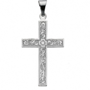 Picture of 14K White Gold Cross Pendant With Design