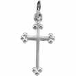 14K White 14.00X10.00 MM Cross Pendant