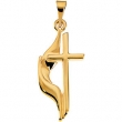 10K Yellow Gold Methodist Cross Pendant