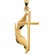 14K Yellow Gold Methodist Cross Pendant