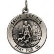 Sterling Silver 18.5 Rd St Lazarus Pend Medal