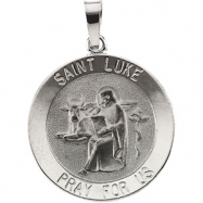 Picture of 14K White 15.00 MM ST. LUKE MEDAL St.luke Medal