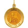 14K Yellow 15.00 MM St. Peter Medal