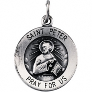 Picture of Sterling Silver 15.00 MM St. Peter Medal