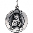 Sterling Silver 15.00 MM St. Peter Medal