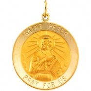 Picture of 14K Yellow 25.00 MM St. Peter Medal