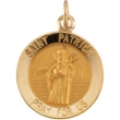 14K Yellow 15.00 MM St. Patrick Medal