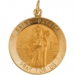 14K Yellow 22.00 MM St. Patrick Medal