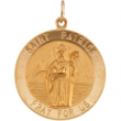 14K Yellow 25.00 MM St. Patrick Medal