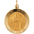 14K Yellow 18.00 MM St. Patrick Medal