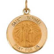 Picture of 14K Yellow 15.00 MM St. Raphael Medal