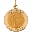 14K Yellow 15.00 MM St. Raphael Medal