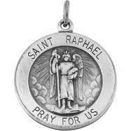 Picture of Sterling Silver 18.00 MM St. Raphael Medal