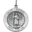 Sterling Silver 18.00 MM St. Raphael Medal