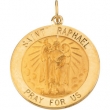 14K Yellow 25.00 MM St. Raphael Medal